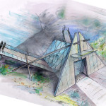 Proposal for Center for Early Toronto History and Lookout, rendering for presentation, 2010